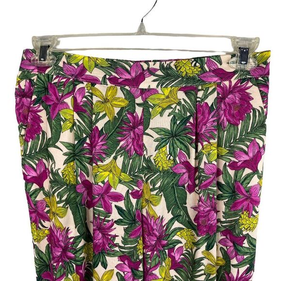H&M High Waisted Tropical Floral Print Woven Pants - 6 - Picture 8 of 10